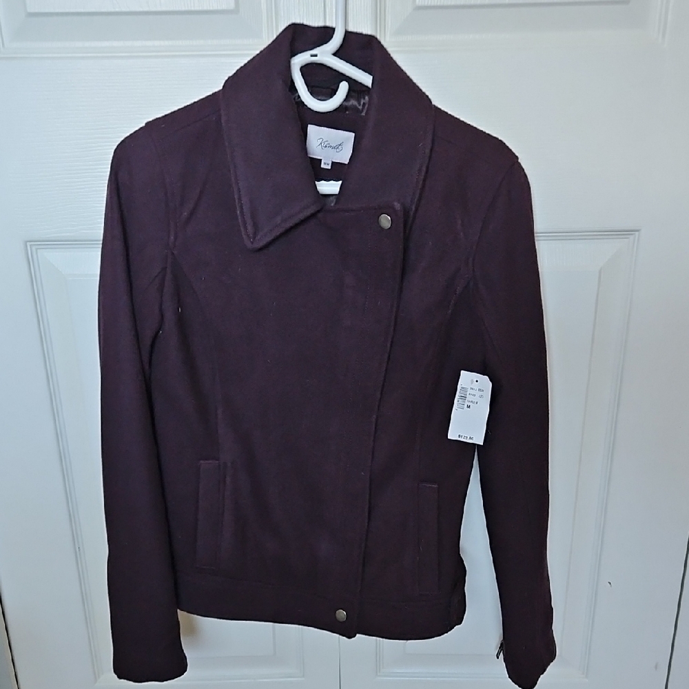 Kismet Women's Dark Plum Asymmetrical Wool-Blend Jacket